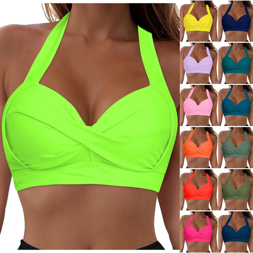 Damen Modisches Bikinioberteil mit Wickeldesign Drune