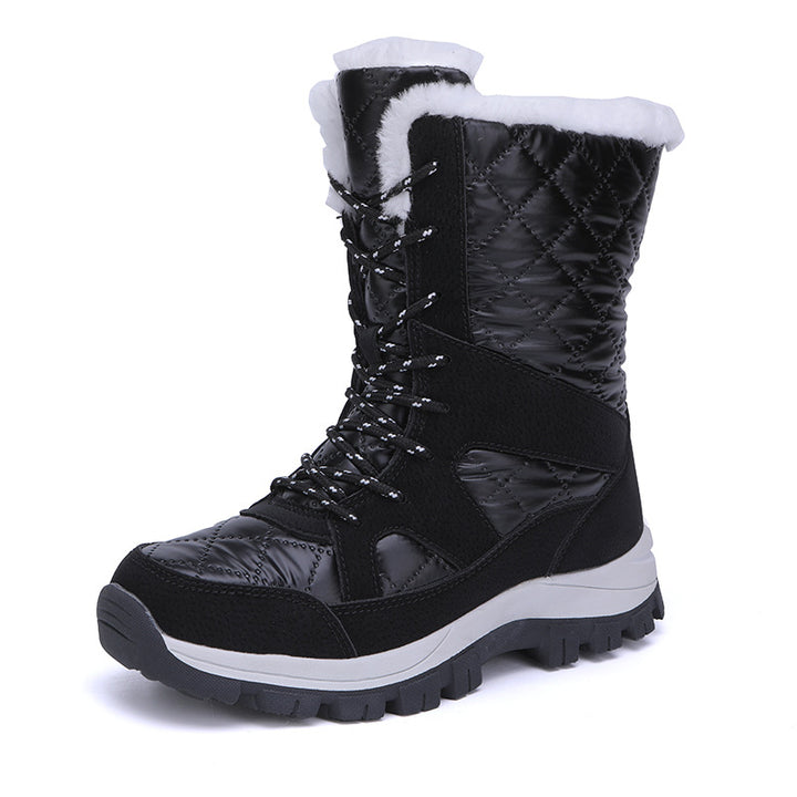 Damen Thermisch isolierte Winterstiefel mit rutschfester Profilsohle und kuscheligem Innenfutter Drune
