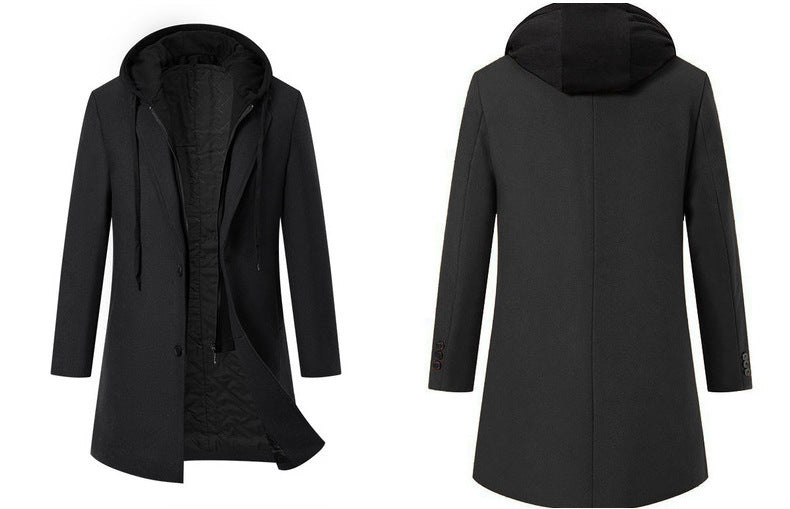 Herren Doppelreihiger City Mantel aus Wollmix mit taillierter Silhouette Drune