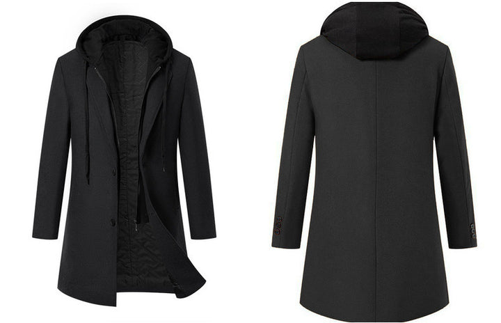 Herren Doppelreihiger City Mantel aus Wollmix mit taillierter Silhouette Drune