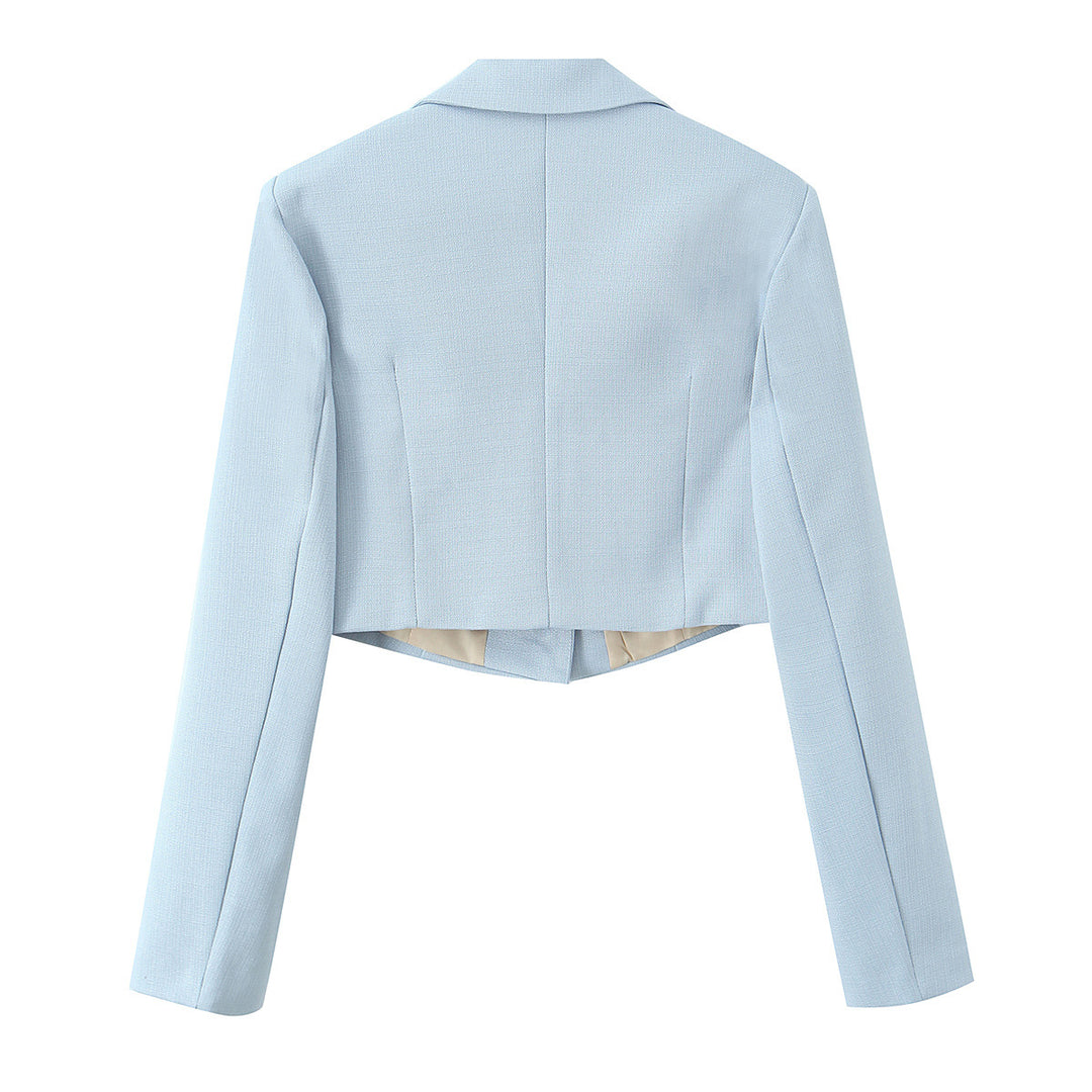 Damen Kurzblazer mit taillierter Silhouette und Reverskragen Drune