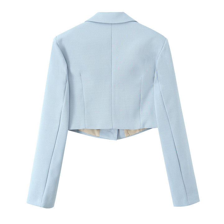 Damen Kurzblazer mit taillierter Silhouette und Reverskragen Drune