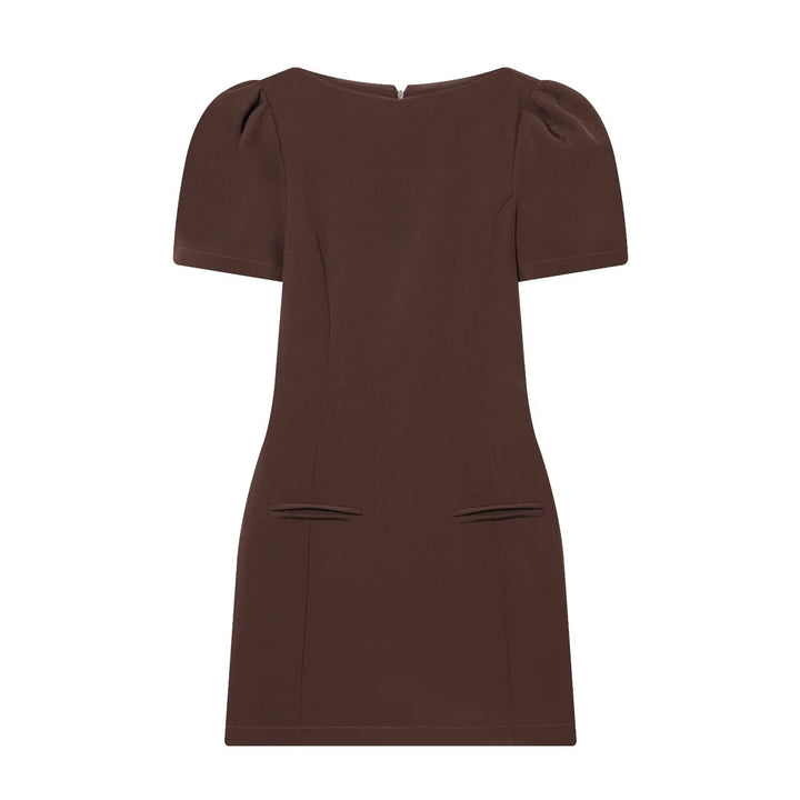 Damenkleid mit Puffärmeln und tailliertem Schnitt Drune