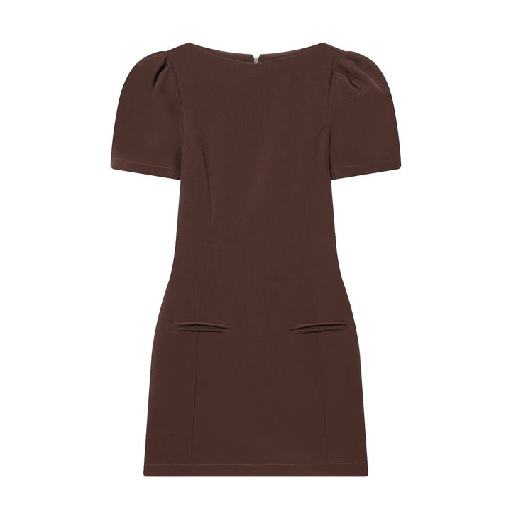 Damenkleid mit Puffärmeln und tailliertem Schnitt Drune