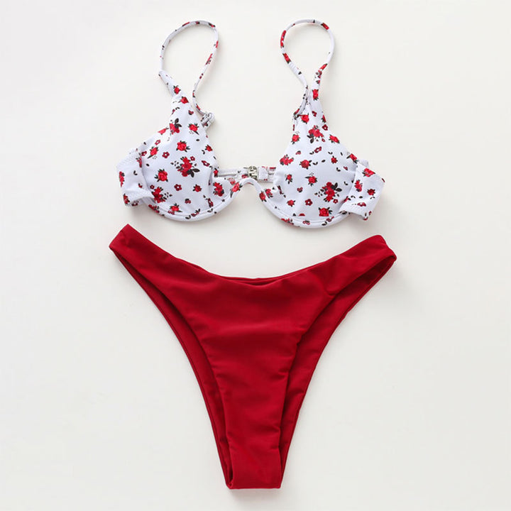 Damen Cup-Bikini-Set mit floralem Design Drune