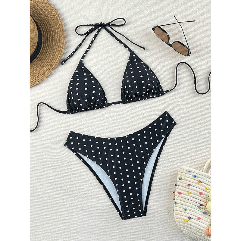 Damen Triangel-Bikini mit animalischem Muster und hohem Beinausschnitt Drune