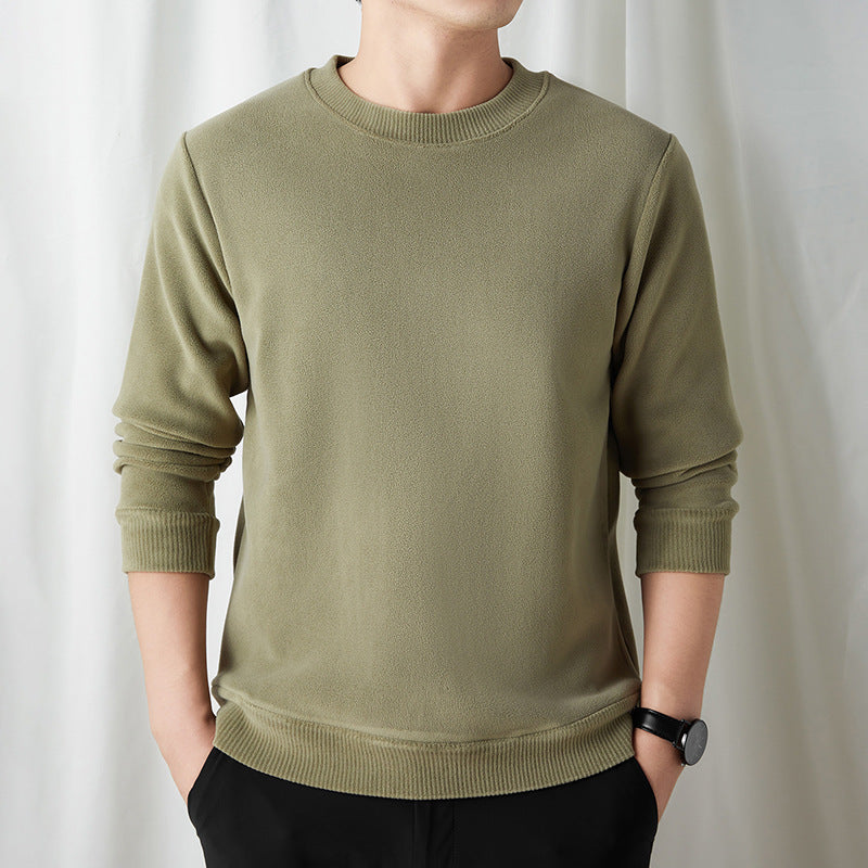 Herren Feiner Rundhals-Pullover aus Baumwollmix mit gerippten Bündchen und schlanker Passform Drune
