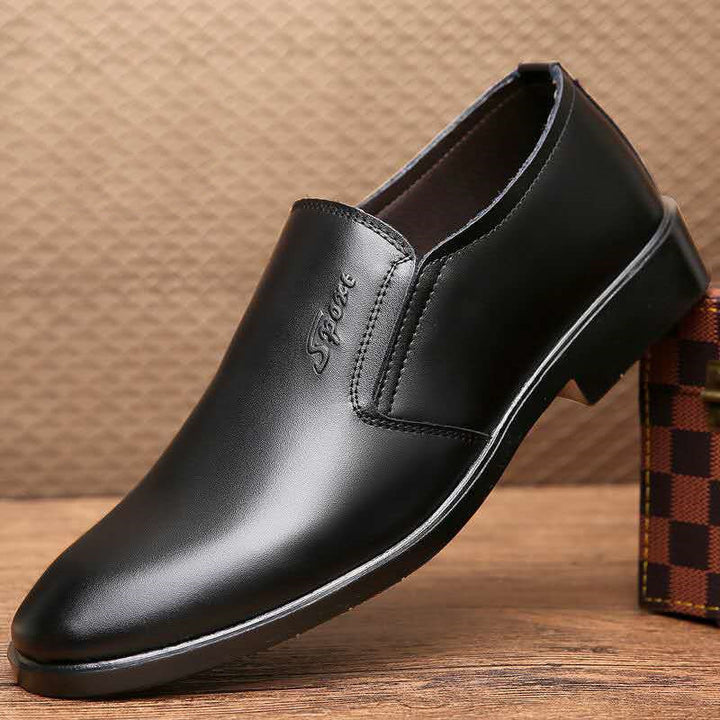 Herren Eleganter Lederslipper mit elastischem Einstieg und profilierter Gummisohle Drune