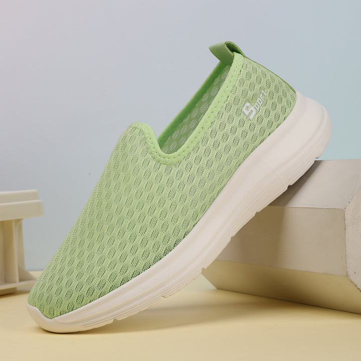 Damen nan ultraleichter Strick-Schlupfschuh mit nahtlosem Obermaterial, gepolsterter Komfortsohle und flexibler Laufsohle Drune