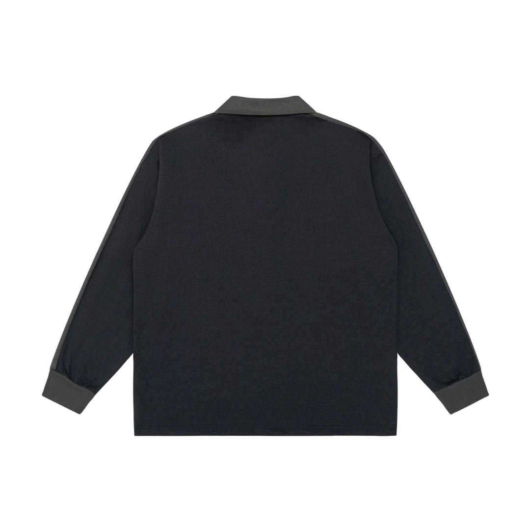 Unisex Retro-inspiriertes Polo-Sweatshirt mit Raglanärmeln und Halbknopfleiste Drune