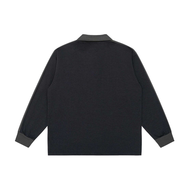 Unisex Retro-inspiriertes Polo-Sweatshirt mit Raglanärmeln und Halbknopfleiste Drune