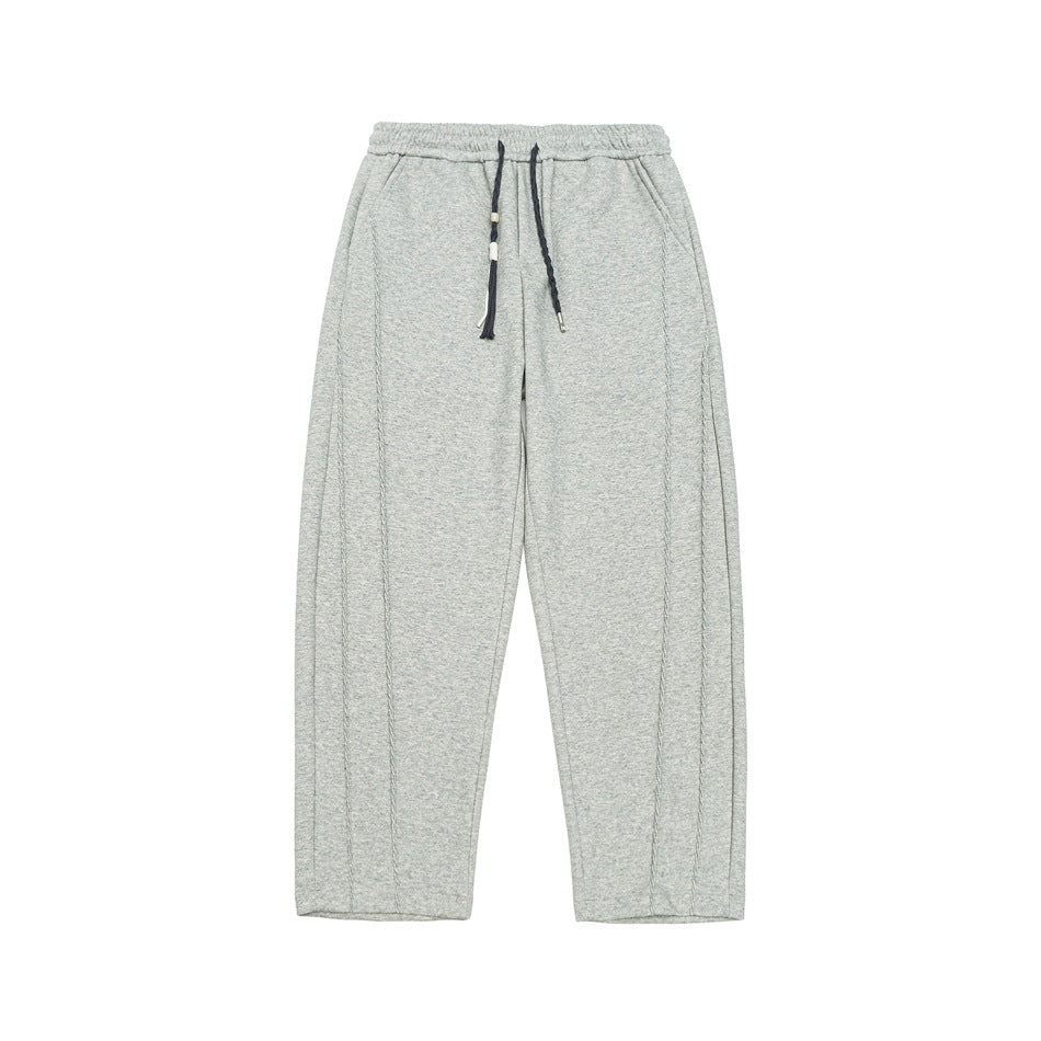 Damen Weite High‑Waist Jogginghose mit Ziernähten und Kordelzug Drune