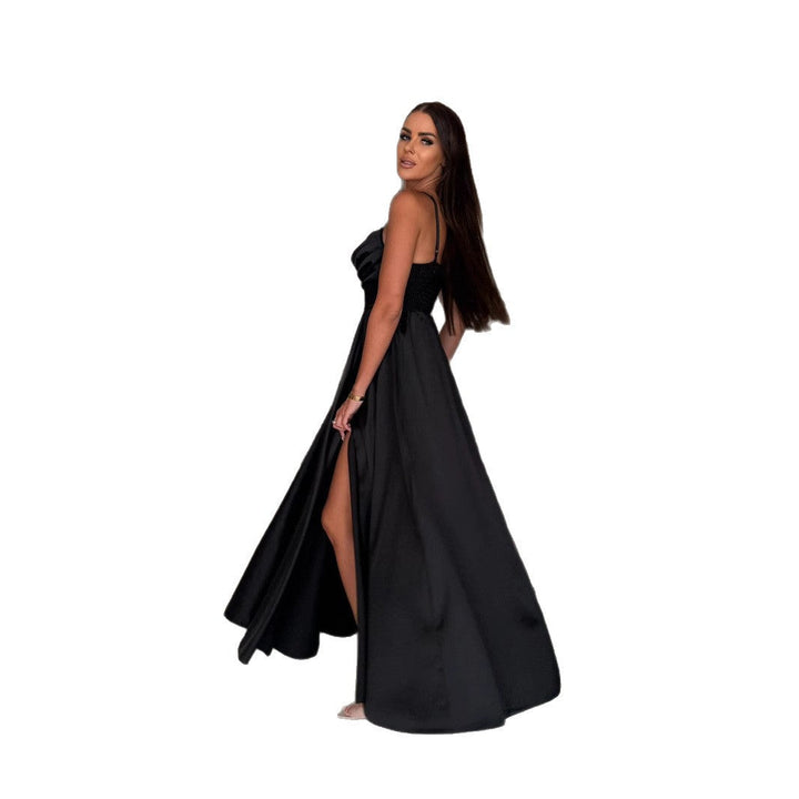 Damen Maxikleid mit geflochtenem Oberteil und offenem Rücken Drune