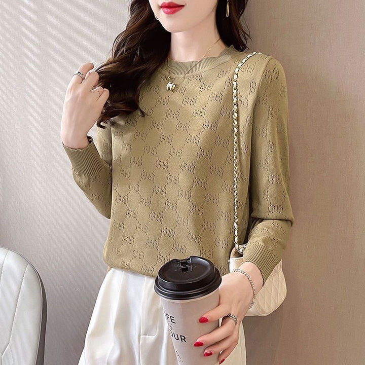 Damen Strickpullover mit eleganter Lochmusterstruktur Drune