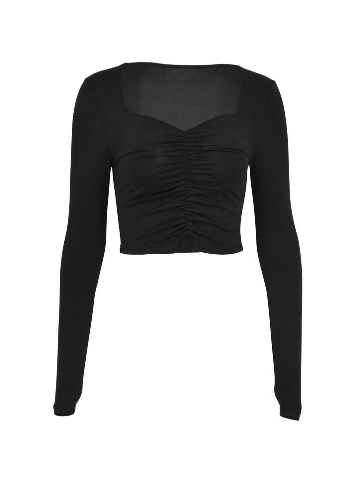 Damen Crop-Top mit raffinierten Raffungseffekten Drune