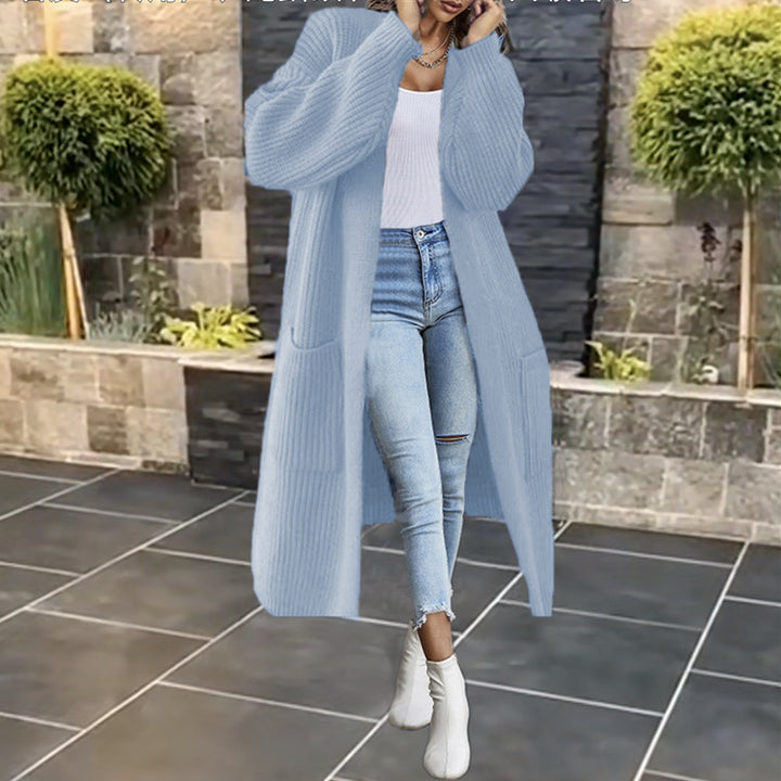 Damen Eleganter und bequemer Strickmantel mit tiefen Taschen Drune