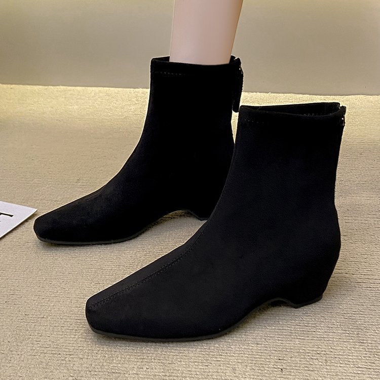 Damen Modische Ankle-Stiefel mit elegantem Sitting Drune