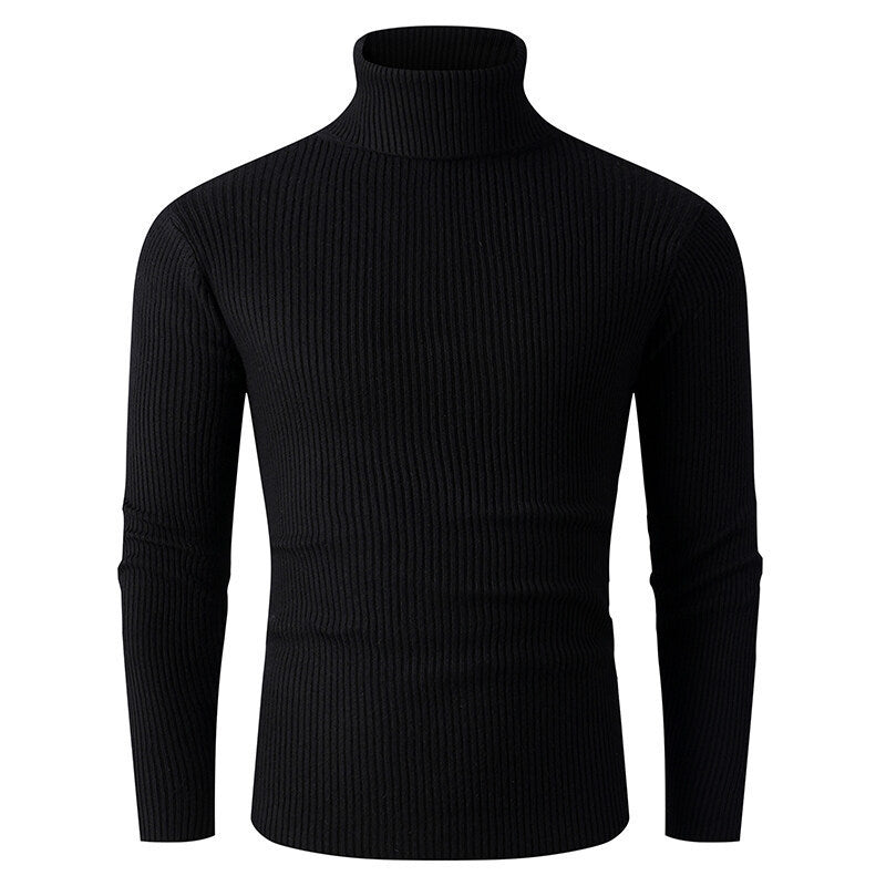 Herren eleganter Rollkragenpullover aus strukturiertem Strickmaterial Drune