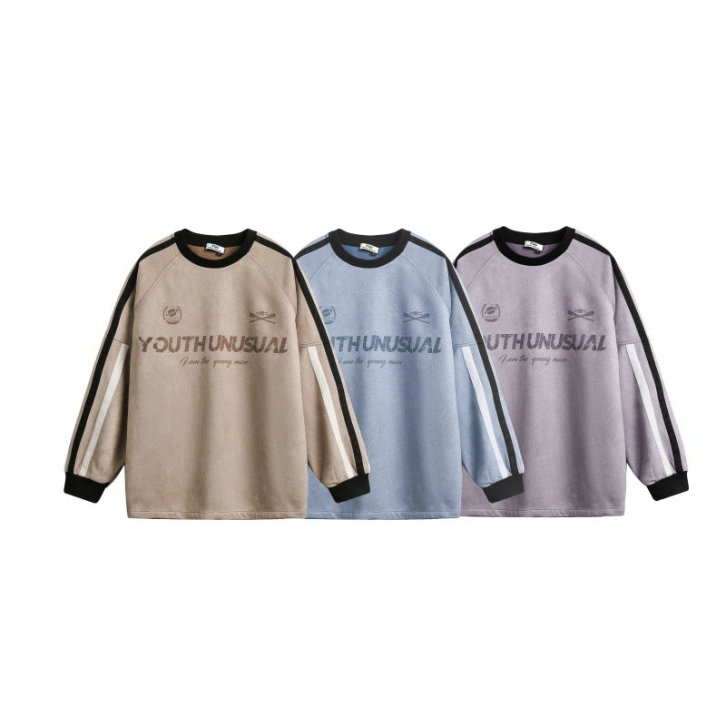 Herren Oversize Sweatshirt im Retro‑Sportstyle mit Kontraststreifen Drune