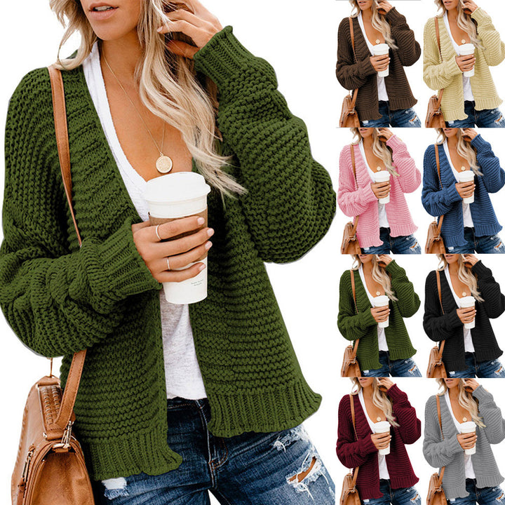 Damen Grobstrick-Cardigan mit lässiger Silhouette und offenen Schnitt Drune