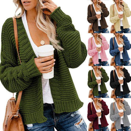 Damen Grobstrick-Cardigan mit lässiger Silhouette und offenen Schnitt Drune