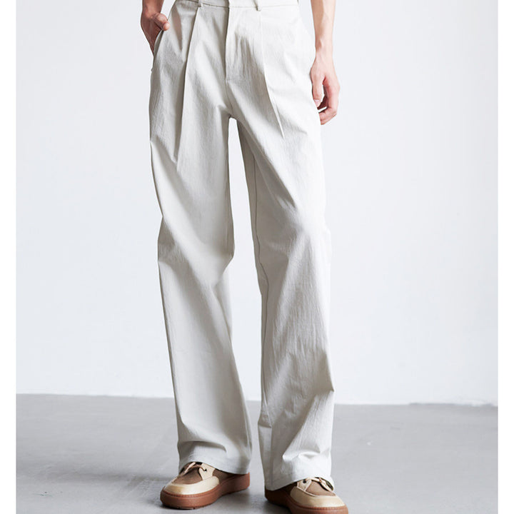 Herren weite hochtaillierte Bundfaltenhose aus Baumwollmix Drune