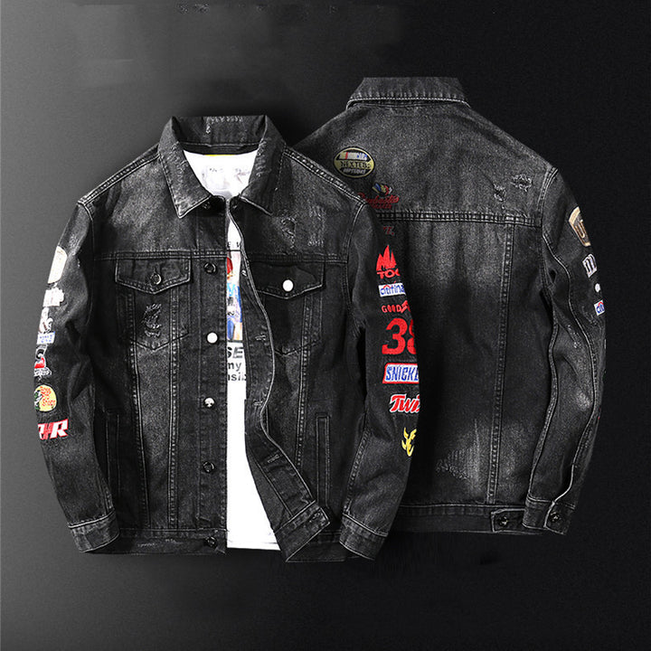 Herren Modische Denim-Jacke Drune
