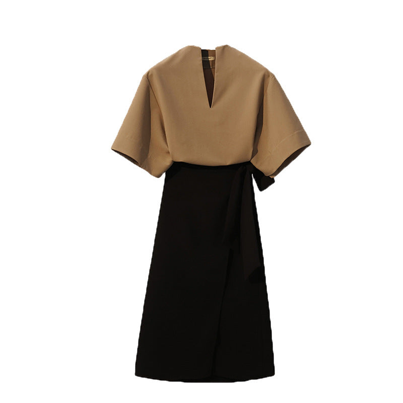 Damen Elegante Bluse mit V-Ausschnitt und weitem Schnitt Drune