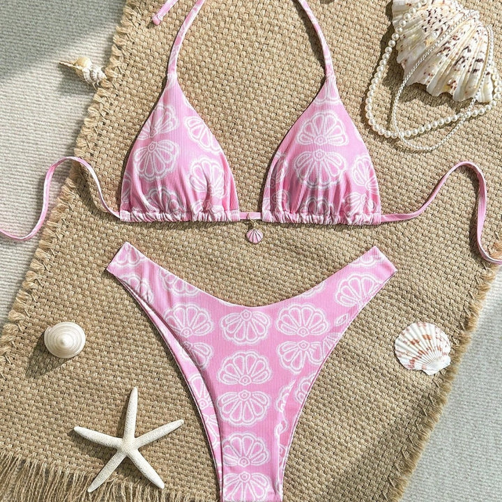 Damen Triangel-Bikini mit floralem Muster und komfortablem Schnitt Drune
