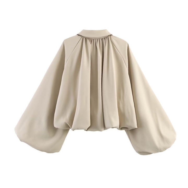 Damen Kurze Cape-Jacke mit weitem Fledermausärmel und geraffter Passe Drune