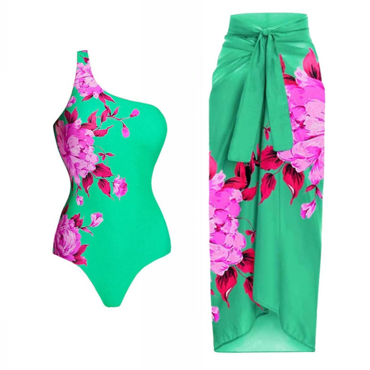 Damen Zweiteiler Badeanzug mit floralem Design Drune