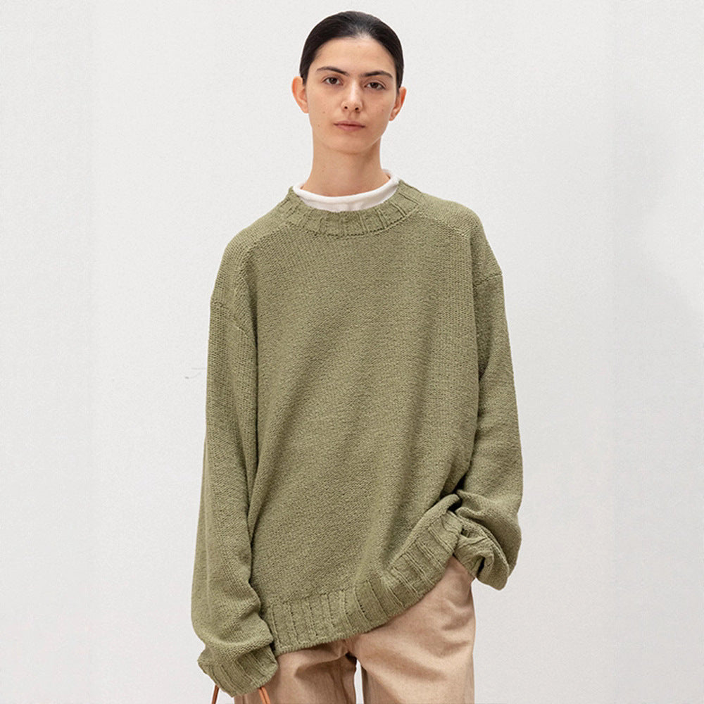 Damen Lässiger Strickpullover mit weitem Schnitt und elastischem Saum Drune