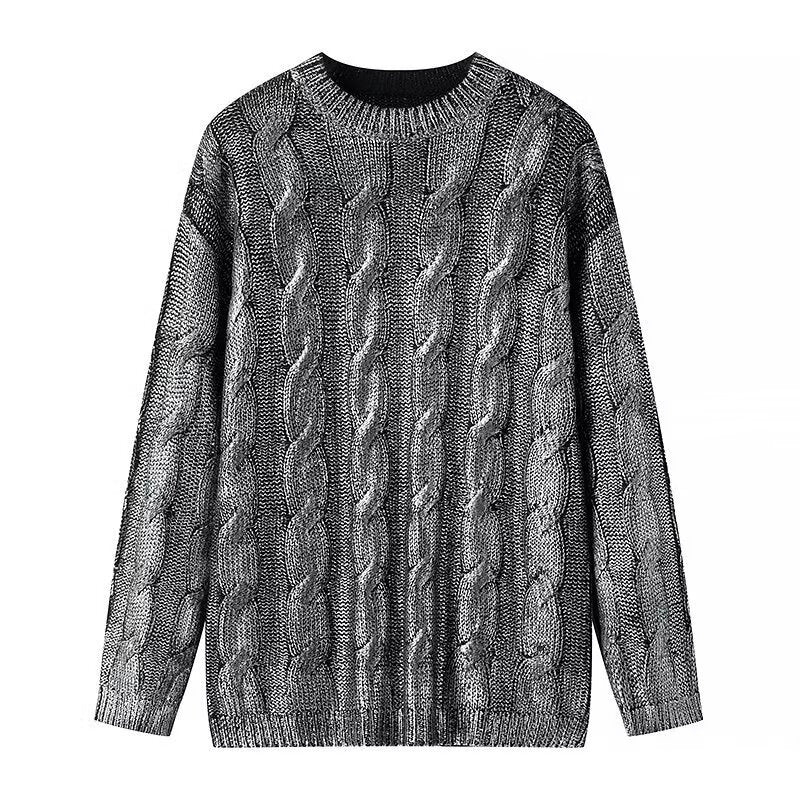 Damen Grobgestrickter Zopfstrick-Pullover mit Rundhals und Oversize-Schnitt Drune