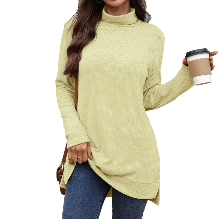 Damen Langarm Sweater mit Stehkragen Drune