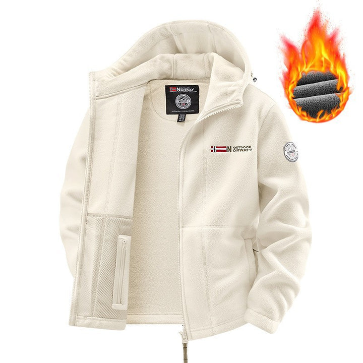 Damen Kapuzen-Fleecejacke mit wärmendem Teddyfutter und Reißverschluss Drune