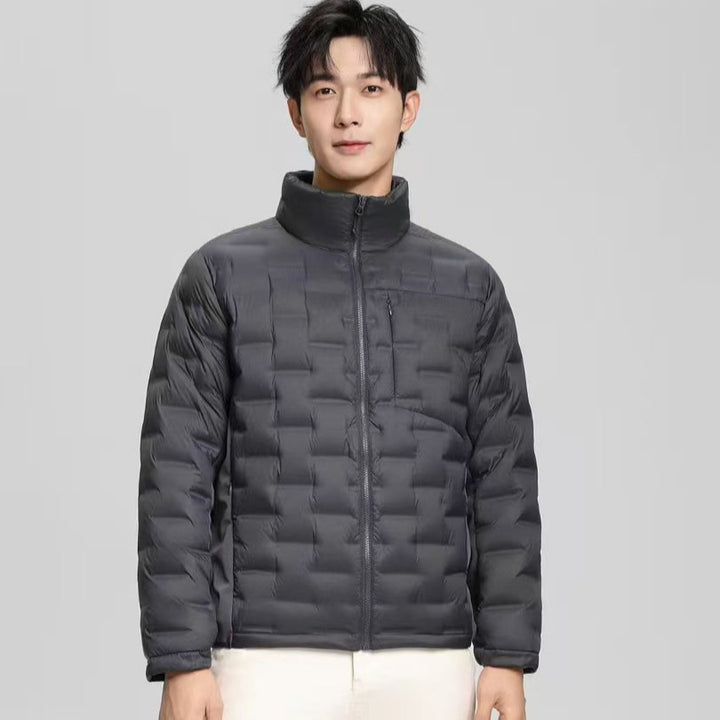 Herren leichte gesteppte Thermo-Daunenjacke mit Stehkragen und Brusttasche Drune