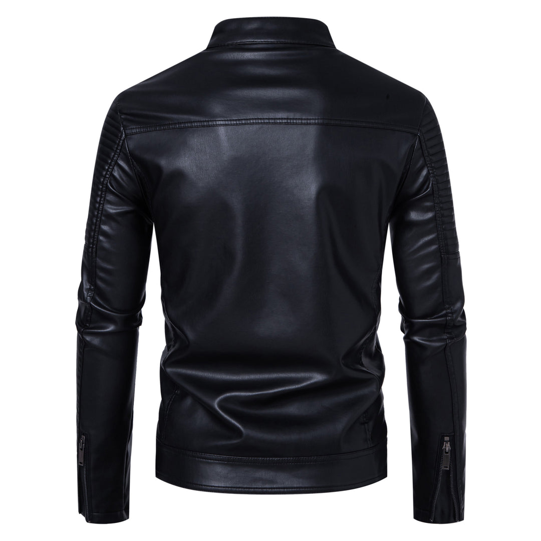 Herren Modische und derbe Lederjacke Drune