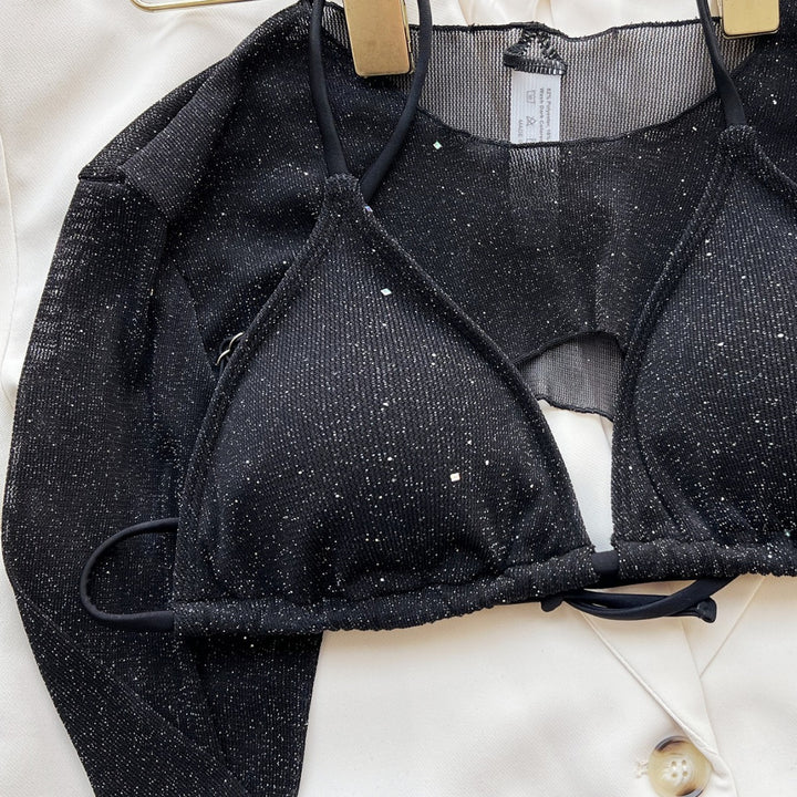 Damen Glamouröser Bikini mit transparentem Oberteil Drune