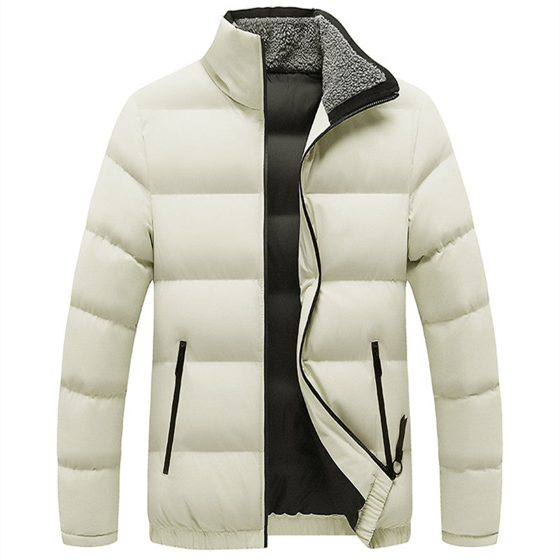 Herren Wattierte Steppjacke mit Sherpa-Innenkragen, winddichter Membran und Reißverschlusstaschen Drune