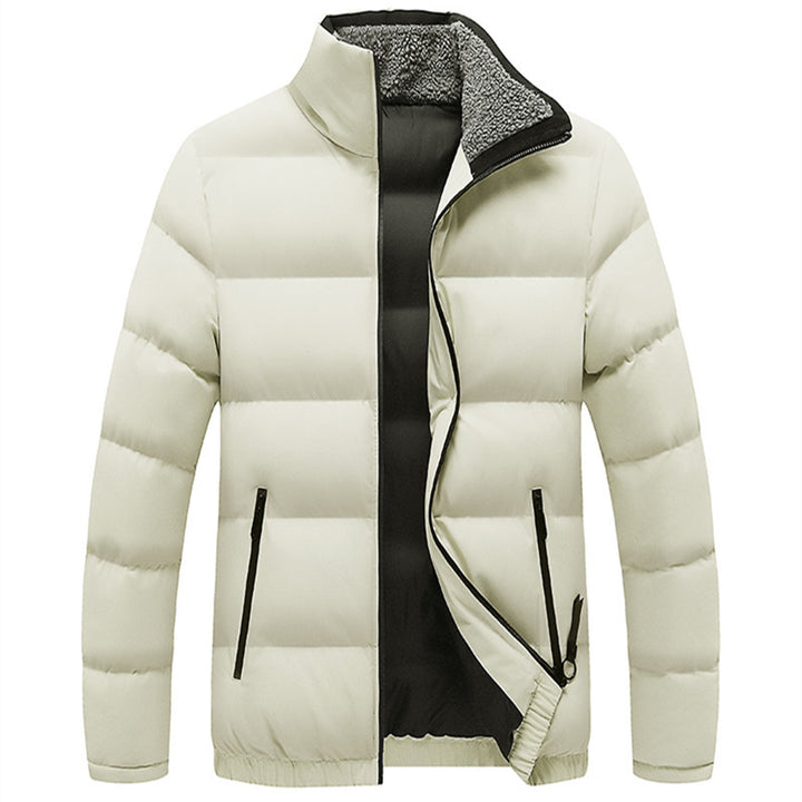 Herren Wattierte Steppjacke mit Sherpa-Innenkragen, winddichter Membran und Reißverschlusstaschen Drune