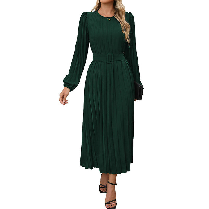Damen Elegantes Plissee-Midikleid Drune