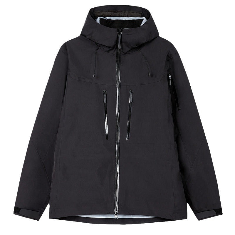 Herren Technische wasserdichte Outdoorjacke mit Kapuze und verschweißten Reißverschlüssen Drune