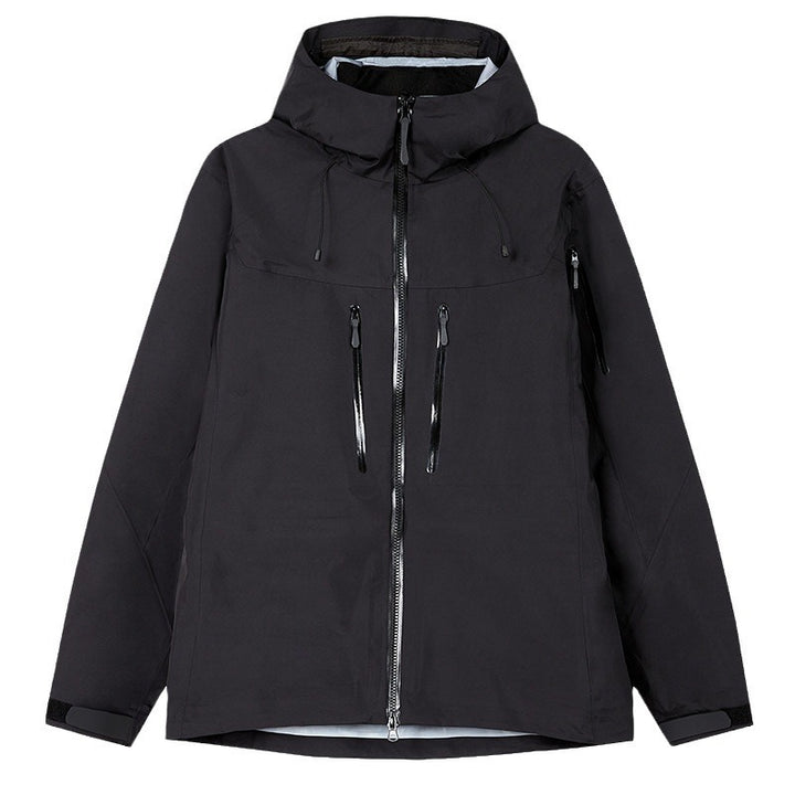 Herren Technische wasserdichte Outdoorjacke mit Kapuze und verschweißten Reißverschlüssen Drune