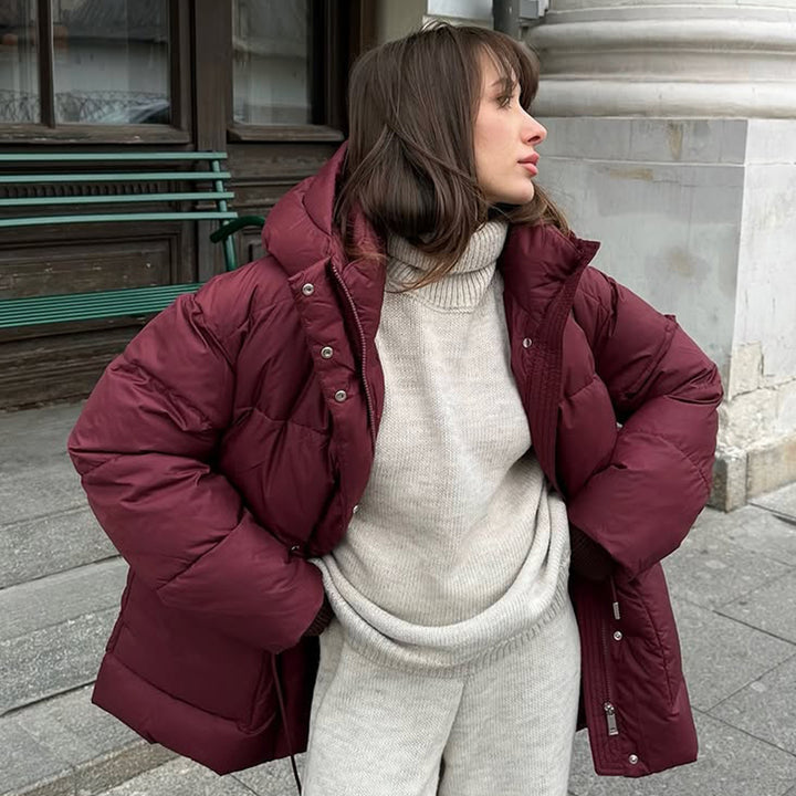 Damen modischer, gefütterter Wintermantel mit verstellbarem Gürtel Drune