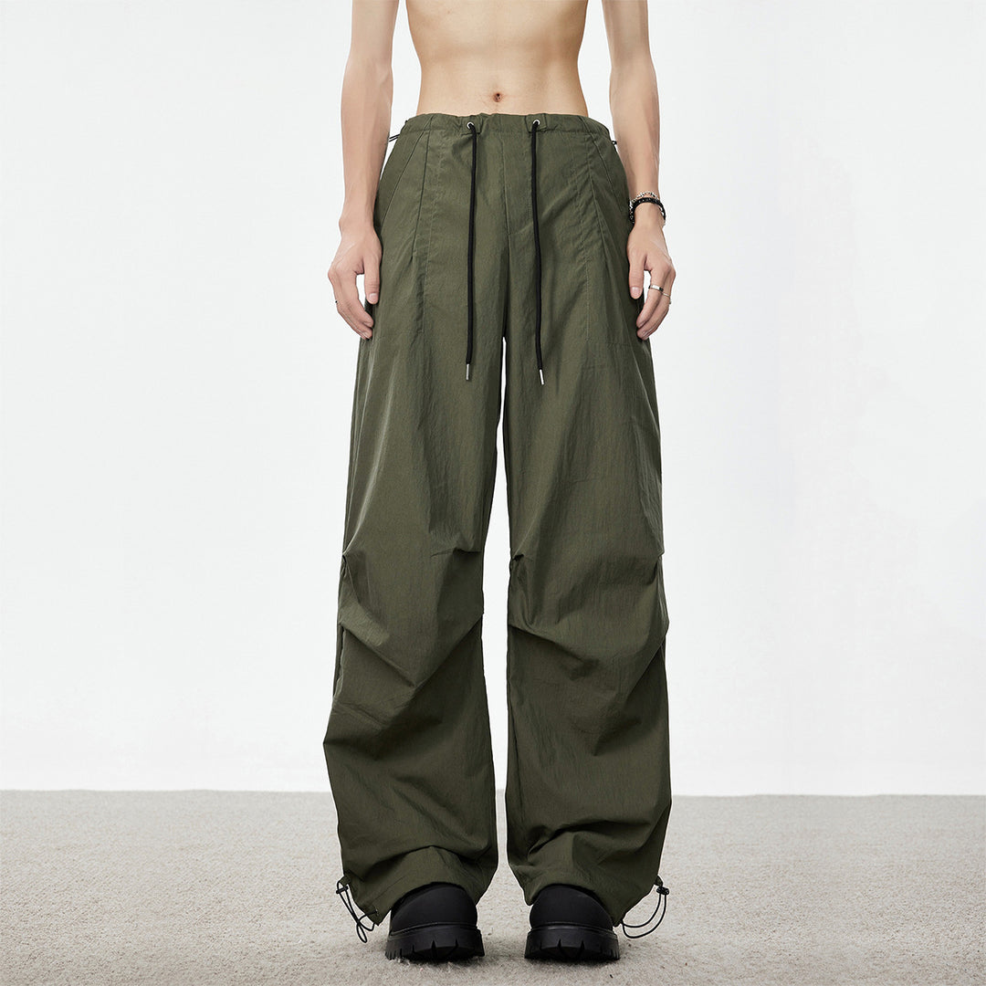 Herren Weite Utility-Cargohose mit Tunnelzugbund Knie‑Paneelen und verstellbarem Saum Drune