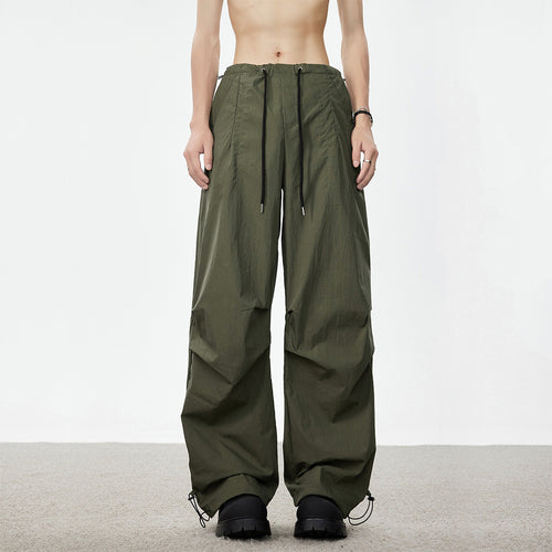 Herren Weite Utility-Cargohose mit Tunnelzugbund Knie‑Paneelen und verstellbarem Saum Drune