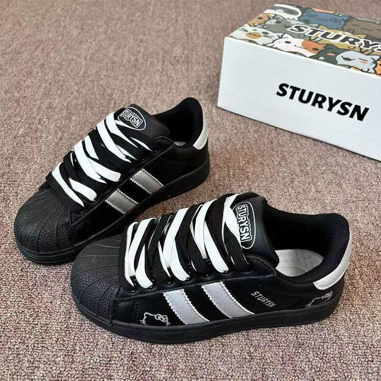 Damen Sportliche Sneakers mit strukturiertem Obermaterial und rutschfester Sohle Drune