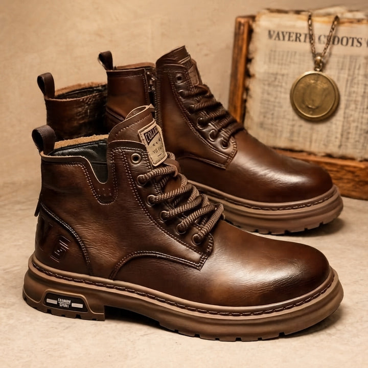 Herren Robuste Leder Stiefel Drune