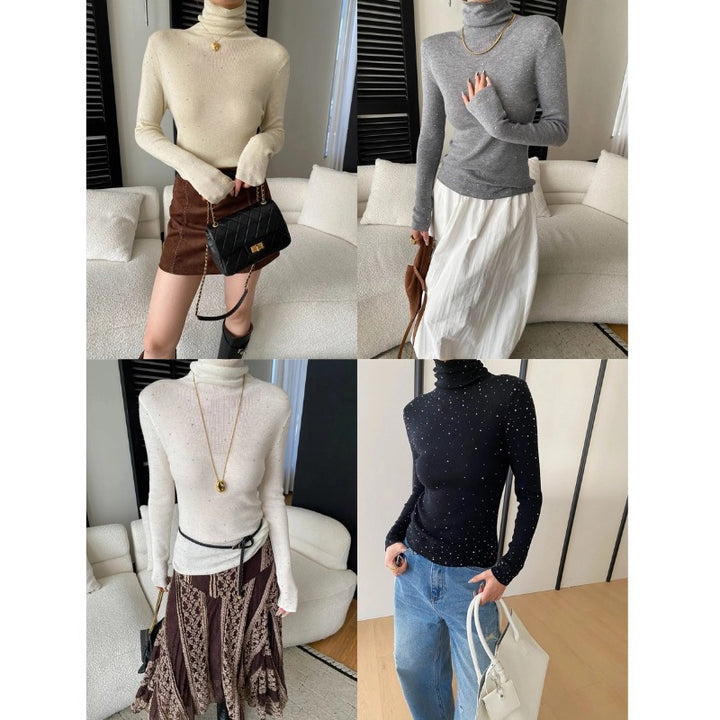 Damen hautenger Rollkragenpullover aus feinem Strick Drune