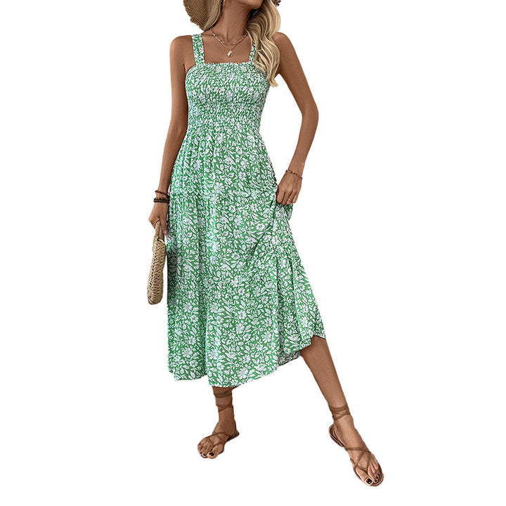 Damen Boho Maxikleid mit verstellbaren Trägern und floralem Design Drune